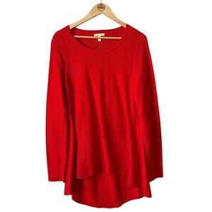 Eileen Fisher Tunic Sweater 100% Organic Cotton Scoop Neck Orange Women's Small